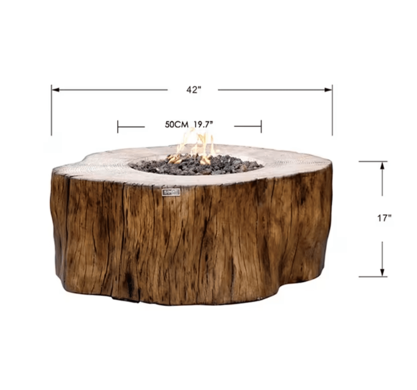 Manchester 42" x 40" Concrete Gas Fire Pit | Elementi