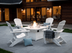White POLYWOOD Nautical 5-Piece Curveback Adirondack Set outdoor patio set
