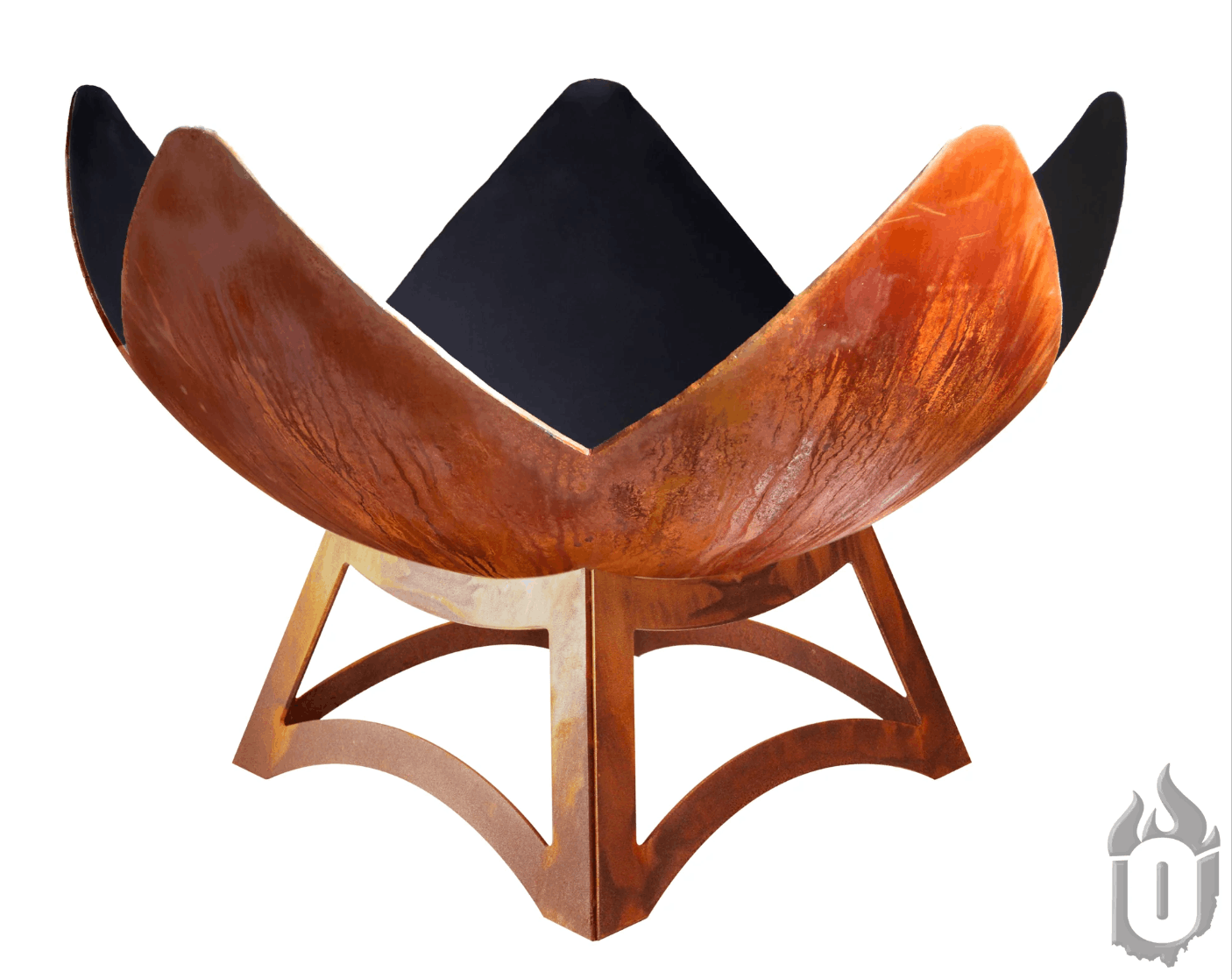 Ohio Flame "Fire Flower" Artisan Fire Bowl – Handcrafted USA Steel