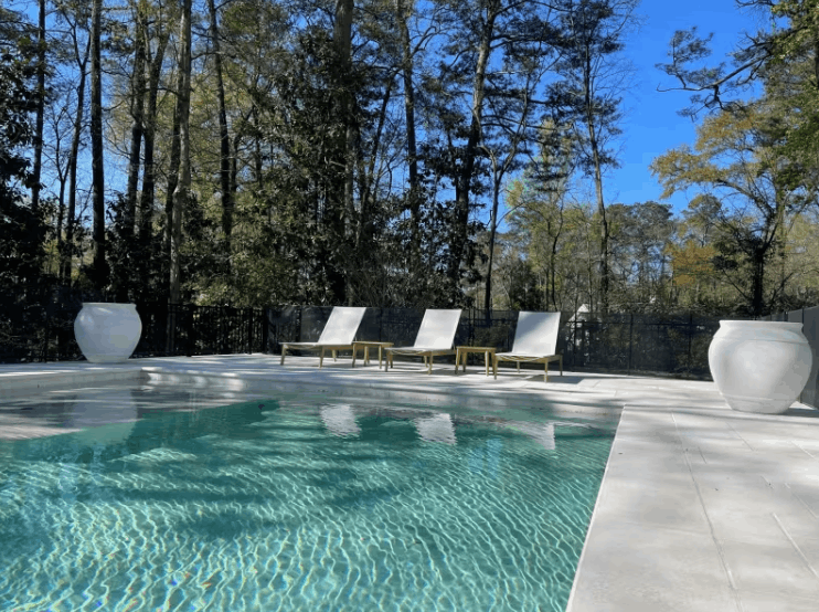 POVL Outdoor Menlo Teak Sling Chaise Lounge Set of 2 – Stackable, 6-Position Reclining