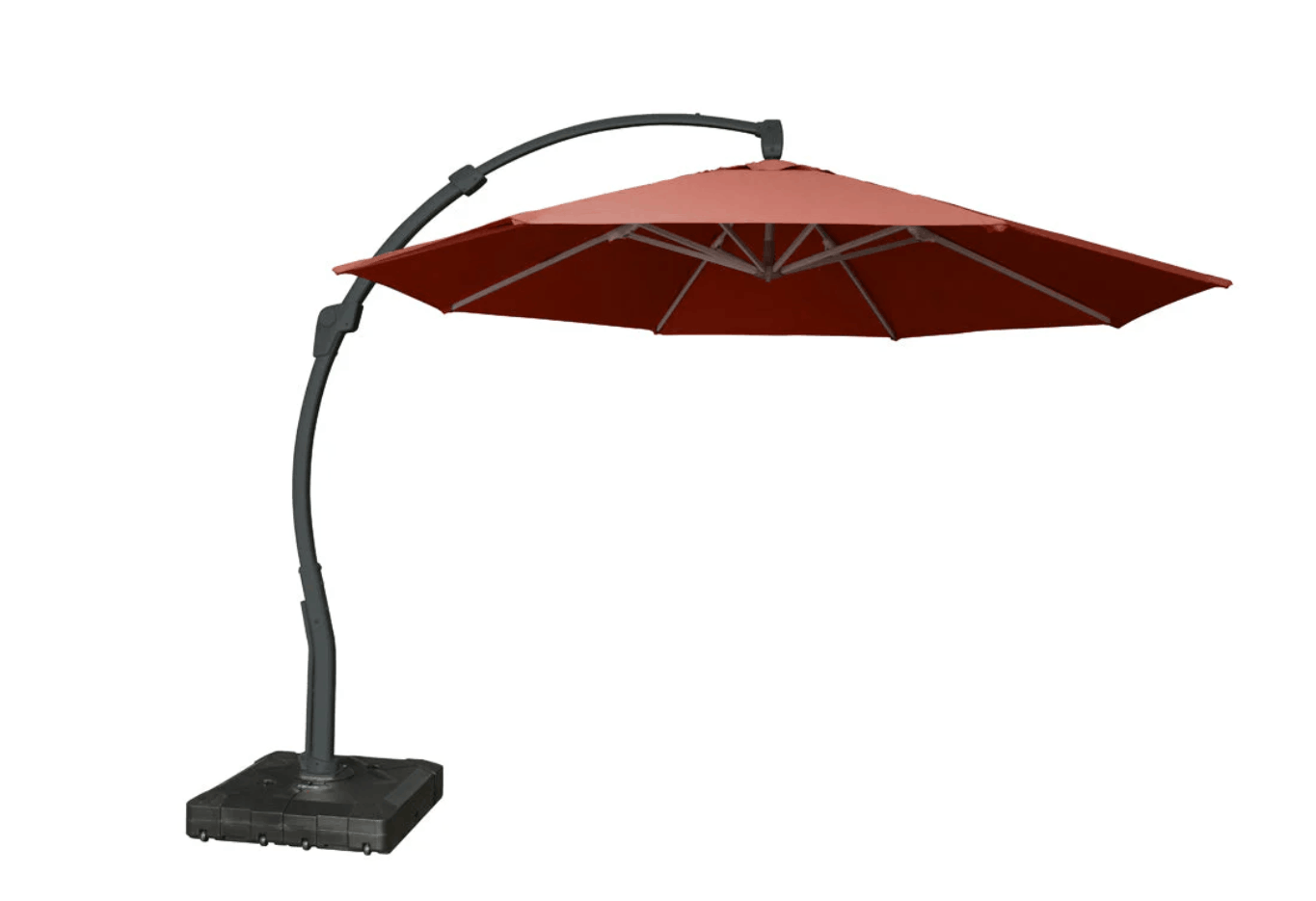 Panama Jack 11.5 Ft Cantilever Sunbrella Terracotta 360 Umbrella w/Movable Base