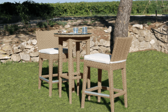 Panama Jack Austin 3-Piece Round Pub Table Set with Cushions