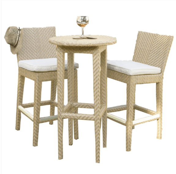 Panama Jack Austin 3-Piece Round Pub Table Set with Cushions