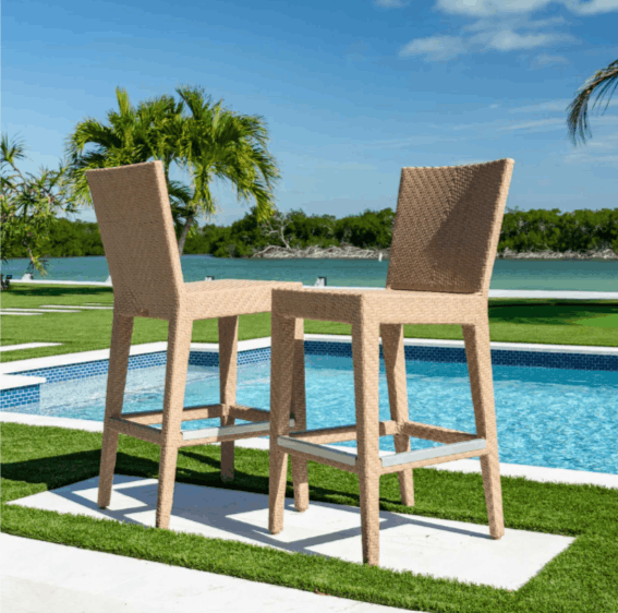 Panama Jack Austin 3-Piece Round Pub Table Set with Cushions