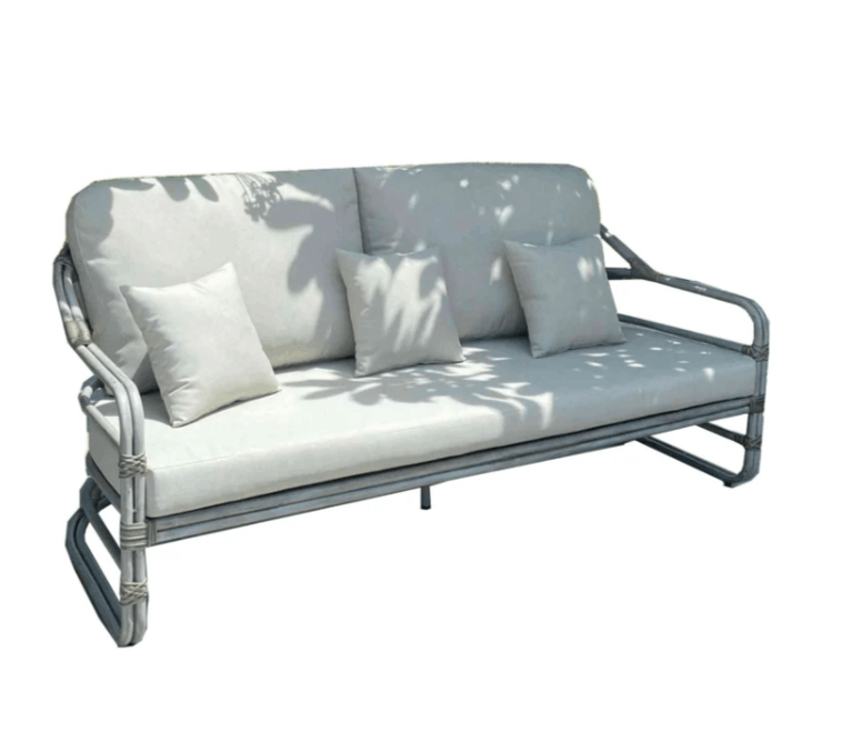 Panama Jack Dove 4-Piece Brushed Aluminum Seating Set with Cushions