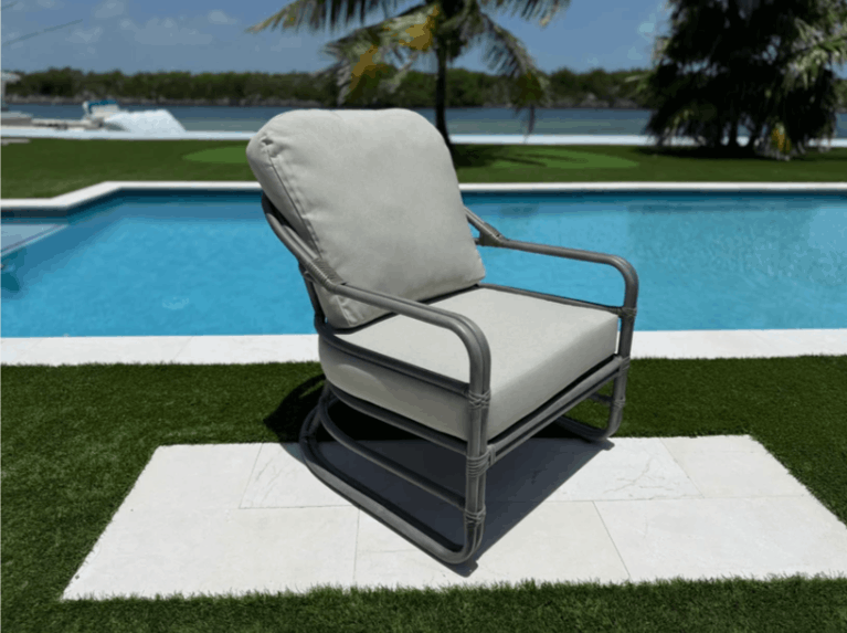 Panama Jack Dove 4-Piece Brushed Aluminum Seating Set with Cushions
