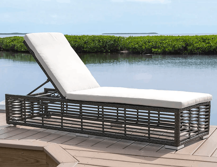 Panama Jack Graphite Aluminum Chaise Lounge with Wheels and Cushion