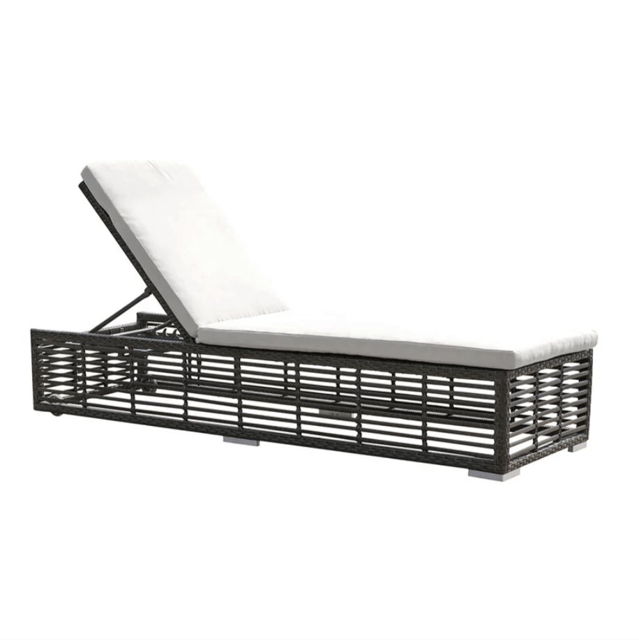 Panama Jack Graphite Aluminum Chaise Lounge with Wheels and Cushion