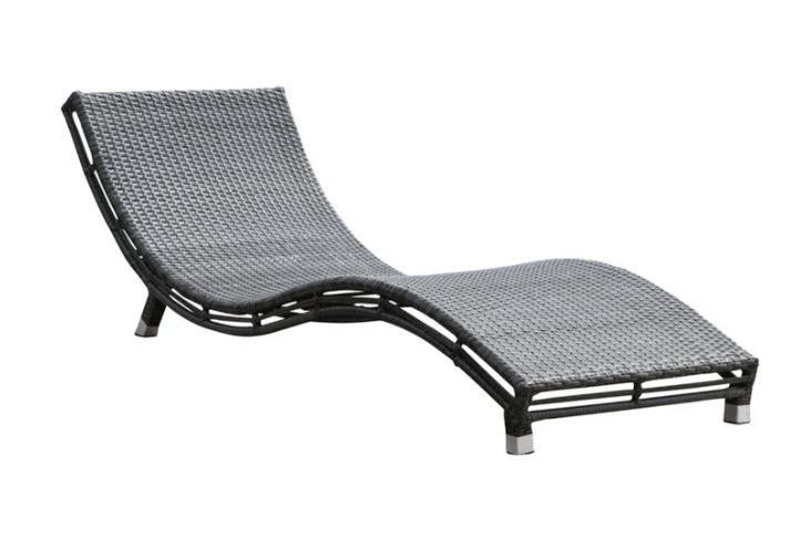 Panama Jack Graphite Aluminum Curve Chaise Lounge with Cushion