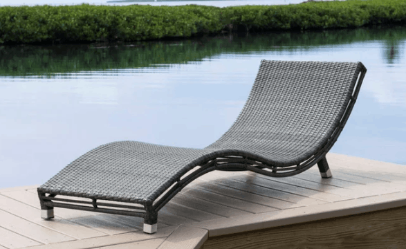 Panama Jack Graphite Aluminum Curve Chaise Lounge with Cushion