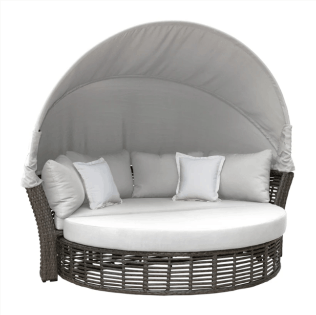 Panama Jack Graphite Retractable Canopy Daybed with Cushions