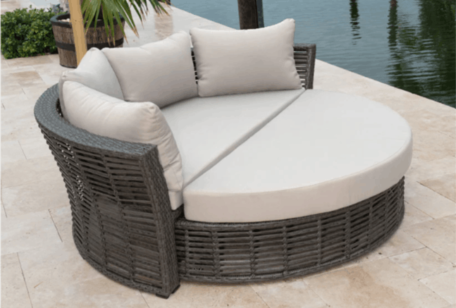 Panama Jack Graphite Retractable Canopy Daybed with Cushions