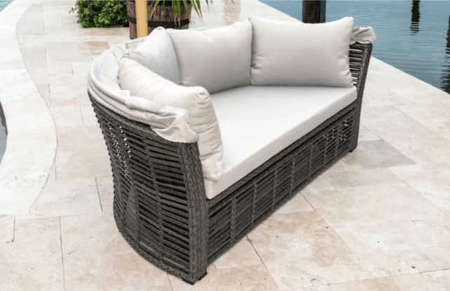 Panama Jack Graphite Retractable Canopy Daybed with Cushions