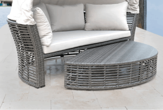 Panama Jack Graphite Retractable Canopy Daybed with Cushions
