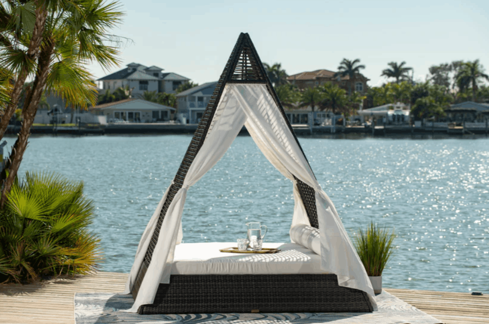 Panama Jack Helios Daybed with Removable Privacy Drapery Panels