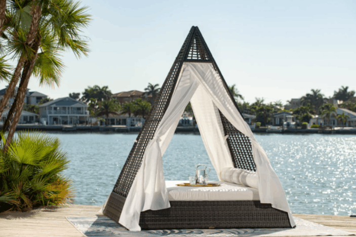 Panama Jack Helios Daybed with Removable Privacy Drapery Panels