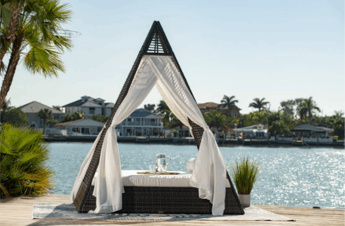 Panama Jack Helios Daybed with Removable Privacy Drapery Panels