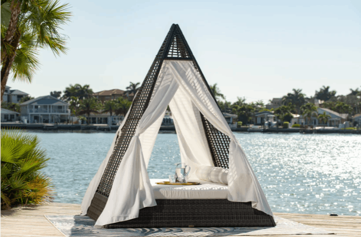 Panama Jack Helios Daybed with Removable Privacy Drapery Panels