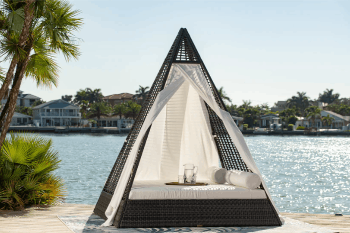Panama Jack Helios Daybed with Removable Privacy Drapery Panels