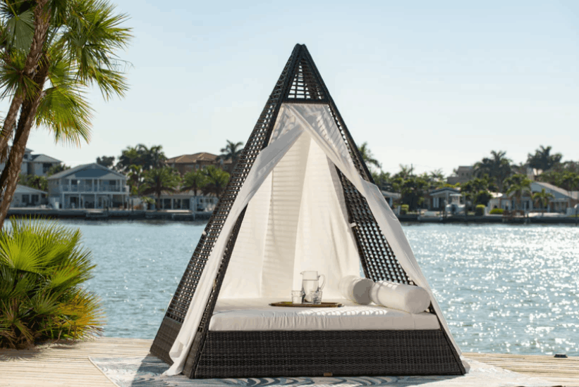 Panama Jack Helios Daybed with Removable Privacy Drapery Panels