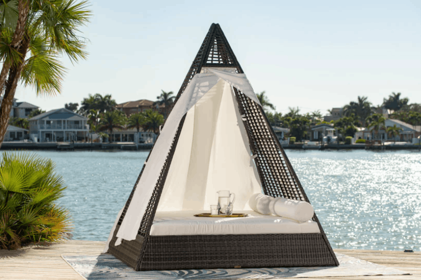 Panama Jack Helios Daybed with Removable Privacy Drapery Panels