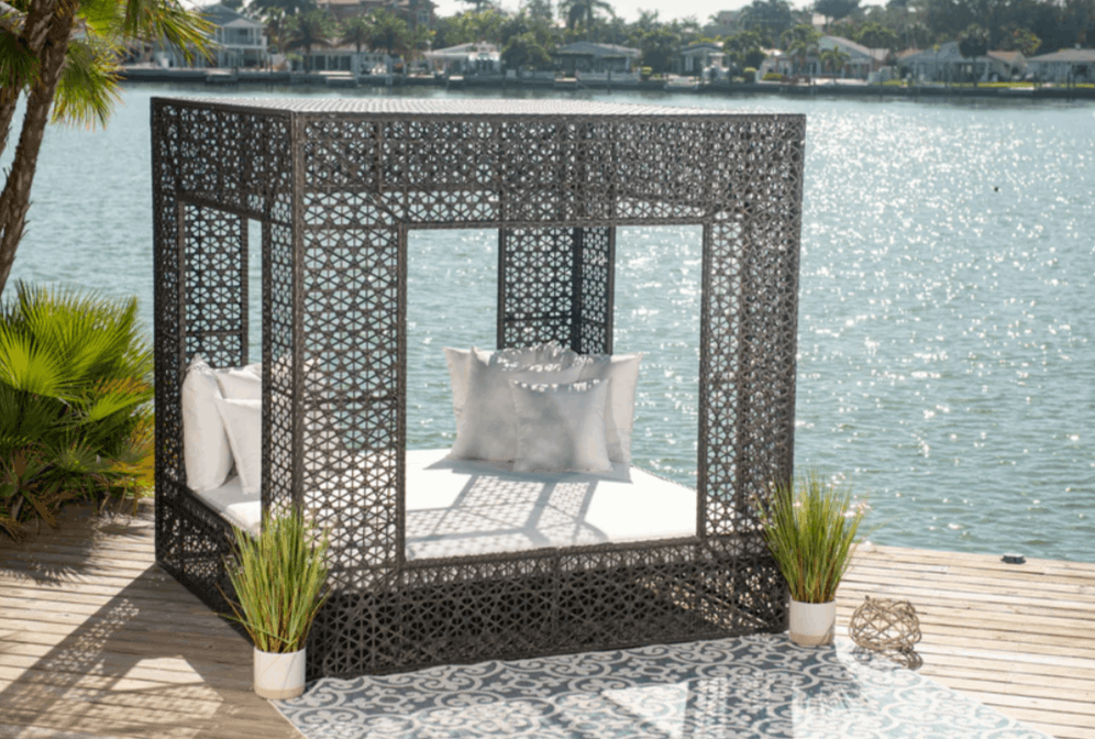Panama Jack Serenity Square Wicker Daybed for Four Guests