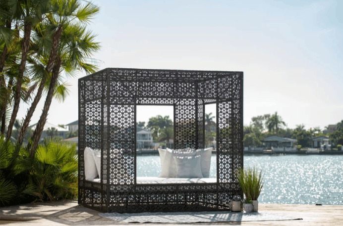 Panama Jack Serenity Square Wicker Daybed for Four Guests