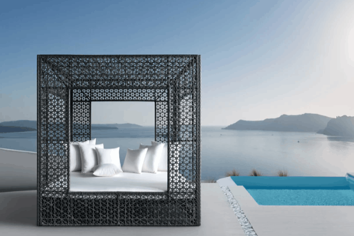Panama Jack Serenity Square Wicker Daybed for Four Guests