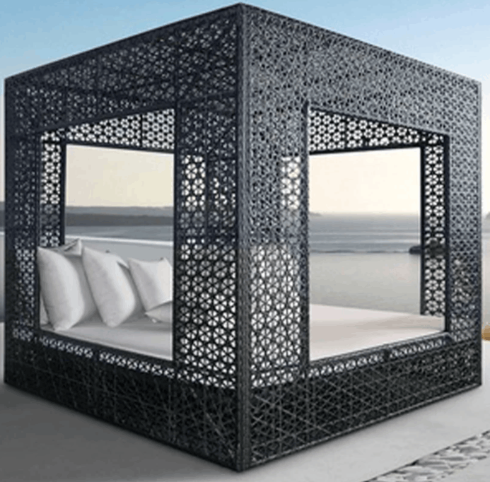 Panama Jack Serenity Square Wicker Daybed for Four Guests
