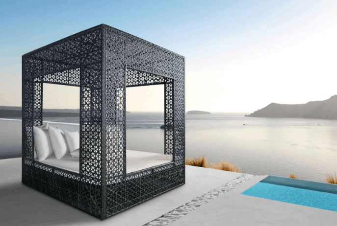 Panama Jack Serenity Square Wicker Daybed for Four Guests