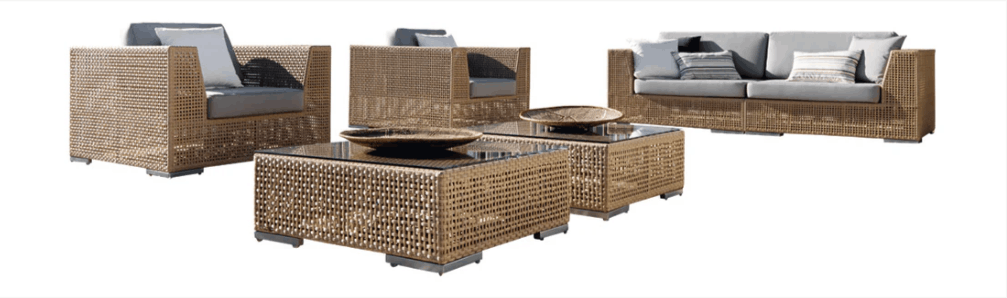 Panama Jack Austin 5-Piece Aluminum Seating Set with Glass Tables