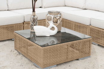 Panama Jack Austin 5-Piece Aluminum Seating Set with Glass Tables