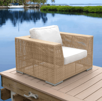 Panama Jack Austin 5-Piece Aluminum Seating Set with Glass Tables