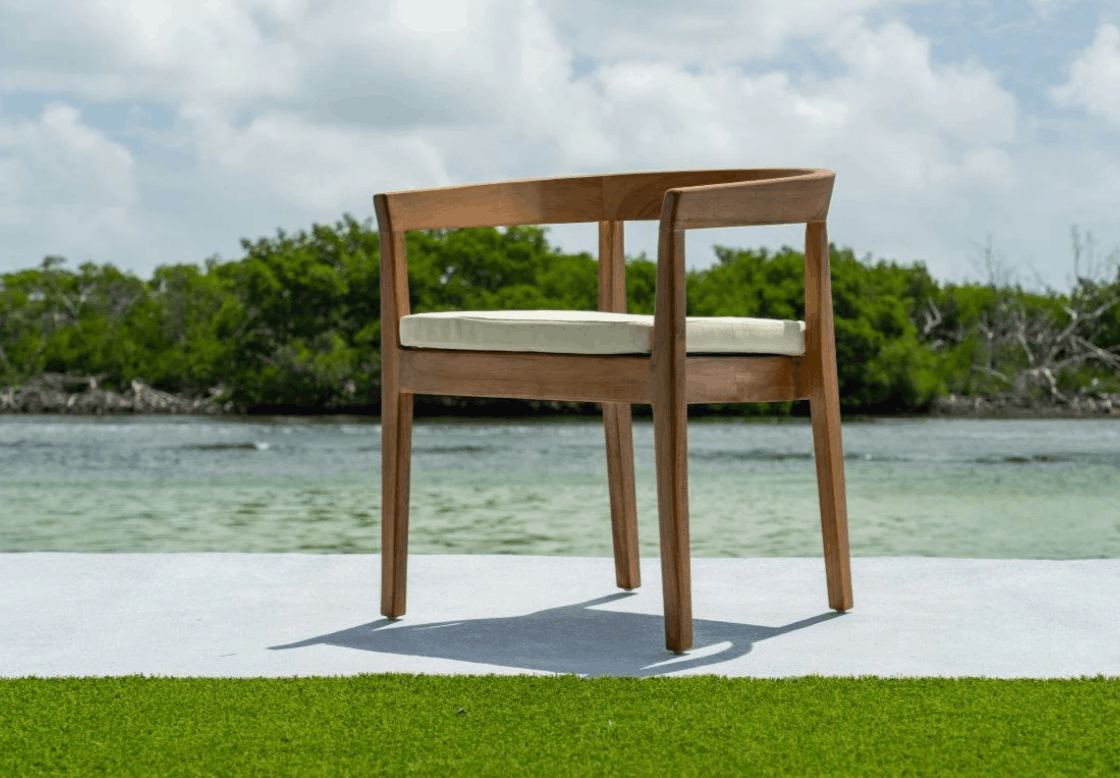Panama Jack Bali Teak 5-Piece Square Dining Table with Cushions