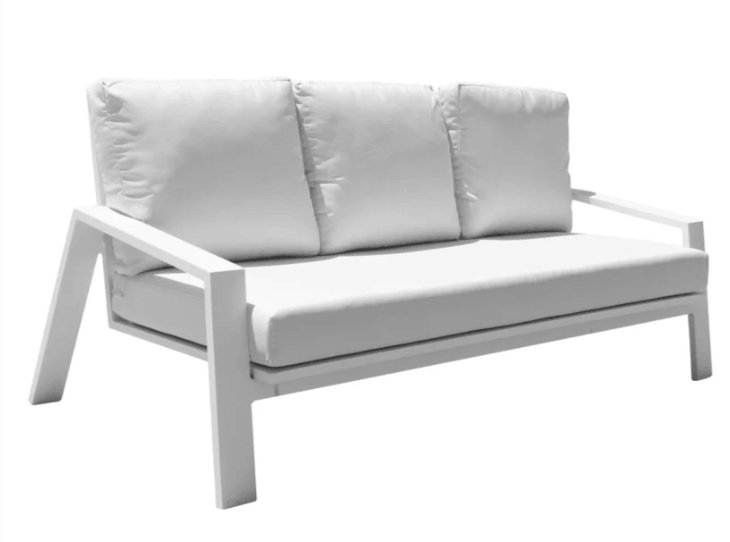 Panama Jack Mykonos 4-Piece White Aluminum Seating Set with Cushions