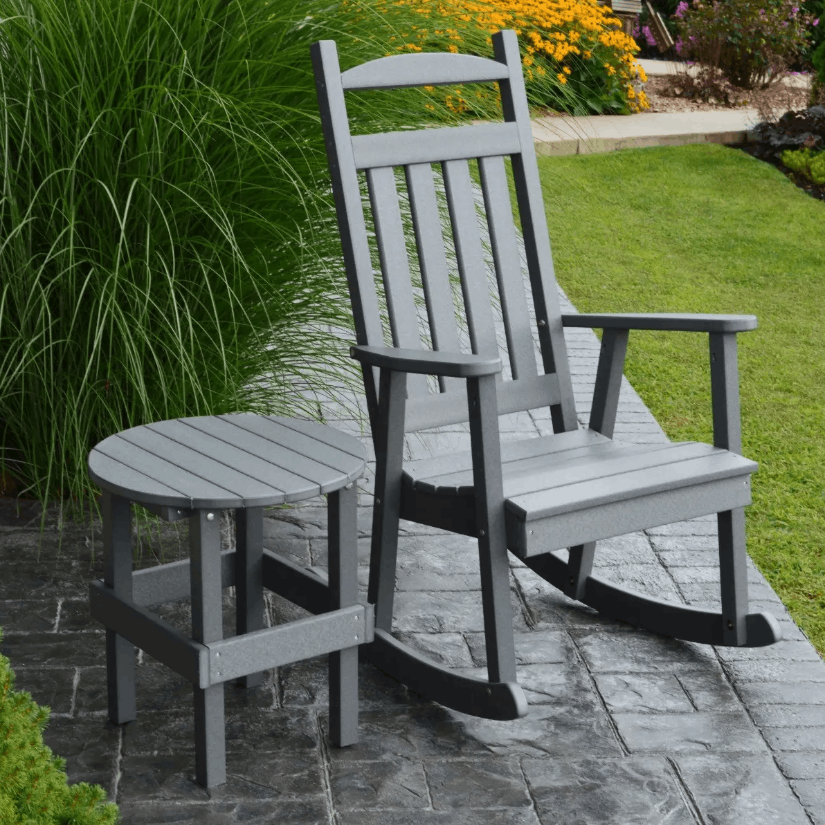A&L Furniture Poly Outdoor Rocking Chair - Classic Porch Rocker