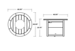 POLYWOOD Round 48-inch Fire Pit Table dimension diagram, 48W x 48D x 23.75H inches