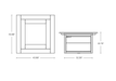 POLYWOOD Latitude Fire Pit Table dimension diagram, 43.88W x 32.38D x 22.75H inches
