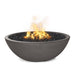 Fire pit bowl with flames on a white background