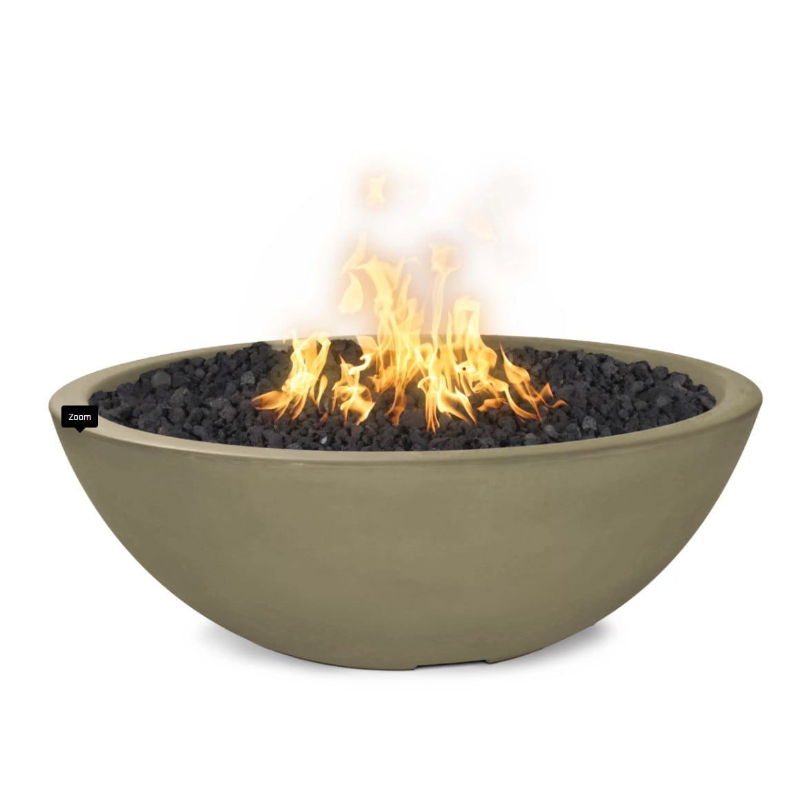 Sedona narrow-ledge concrete fire pit shown in a light finish
