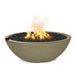 Sedona narrow-ledge concrete fire pit shown in a light finish