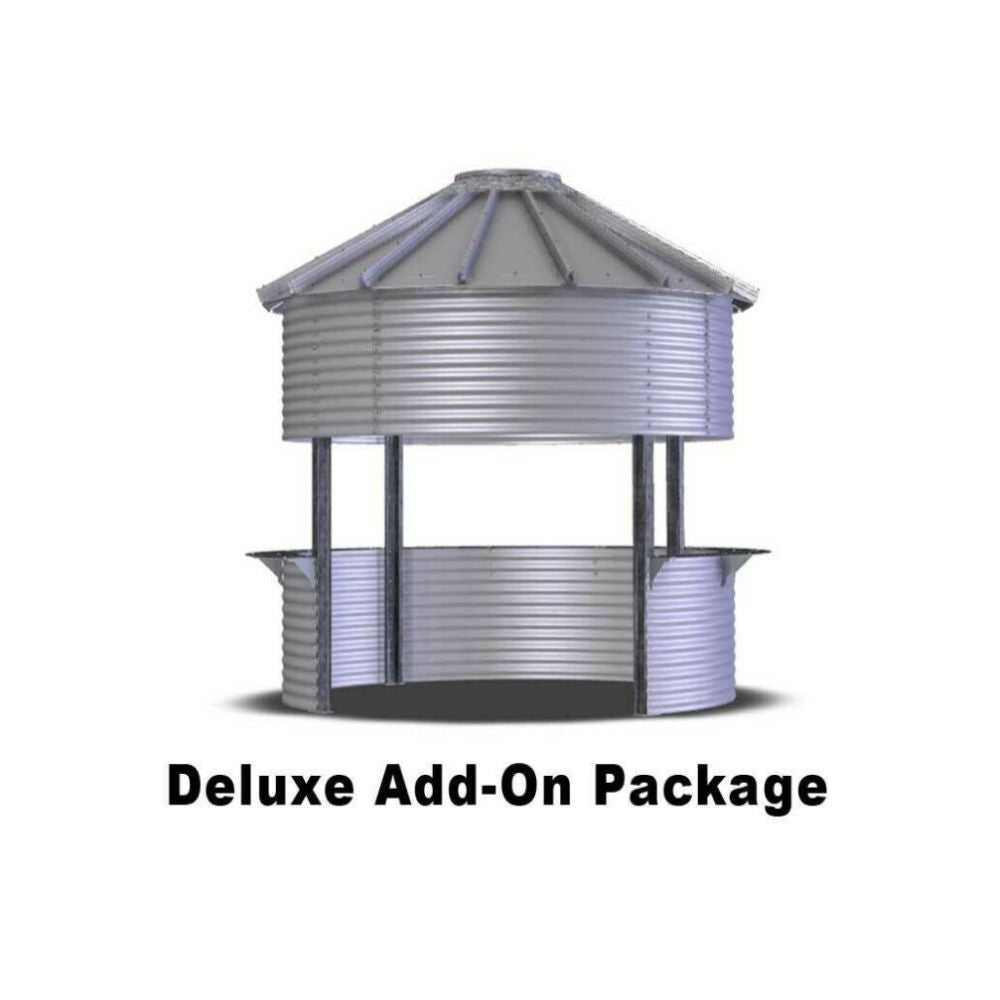 Sioux Steel grain bin gazebo deluxe package — includes bottom wall sheet with opening and integrated countertop for bar setups