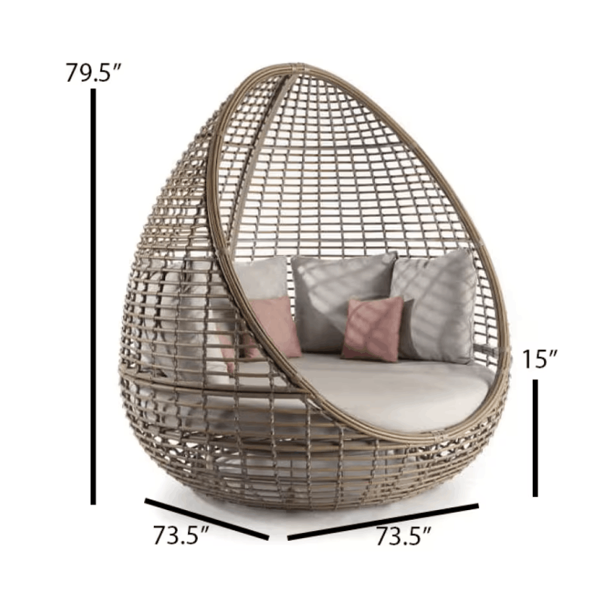 Skyline Design Faber 360 Swivel Woven Outdoor Daybed for Two