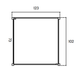 A simple black-and-white technical drawing showing a square frame with dimension labels 123, 102, and 73, indicating size information rather than a photographed product.