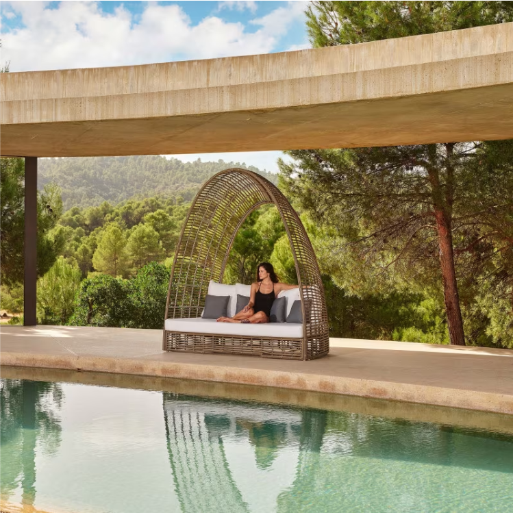 Skyline Design Ruby Woven Outdoor Daybed with 7-Piece Cushion Set