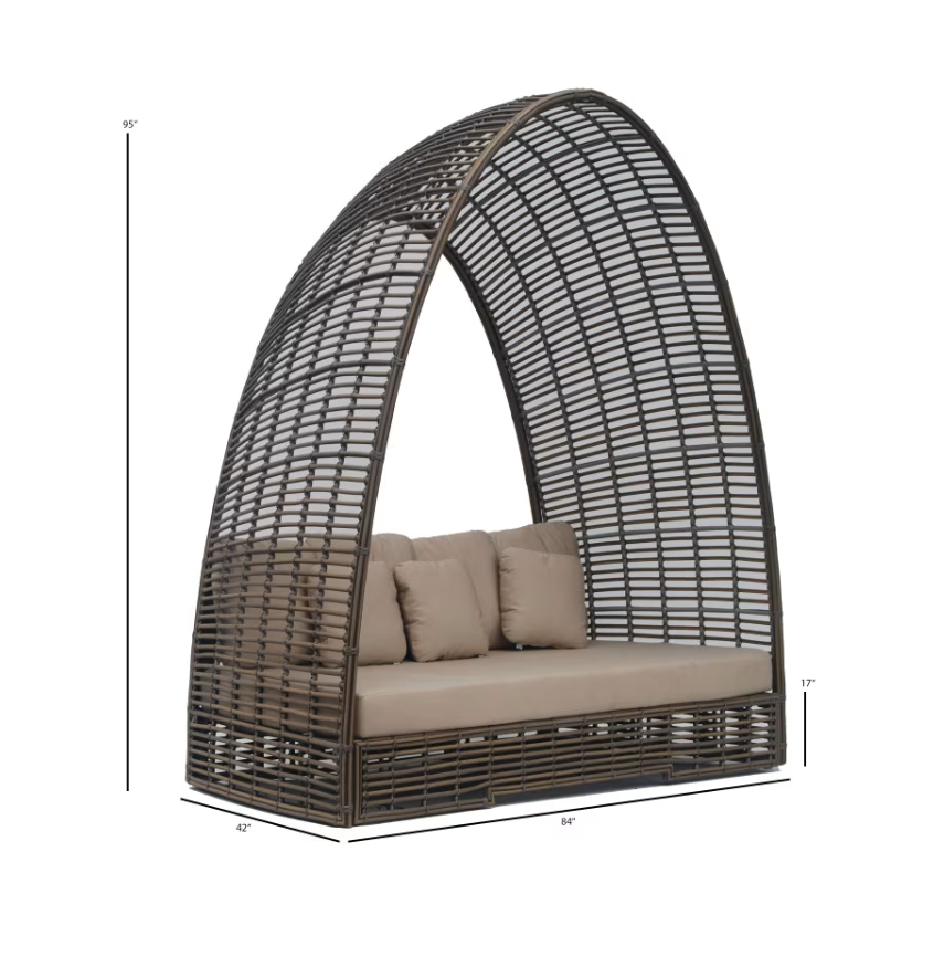 Skyline Design Ruby Woven Outdoor Daybed with 7-Piece Cushion Set