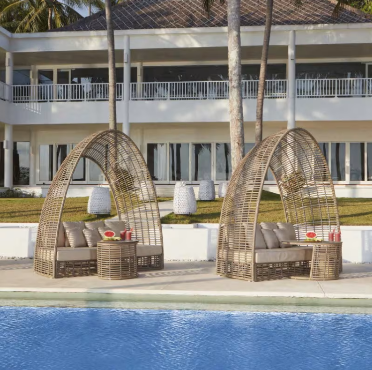 Skyline Design Ruby Woven Outdoor Daybed with 7-Piece Cushion Set