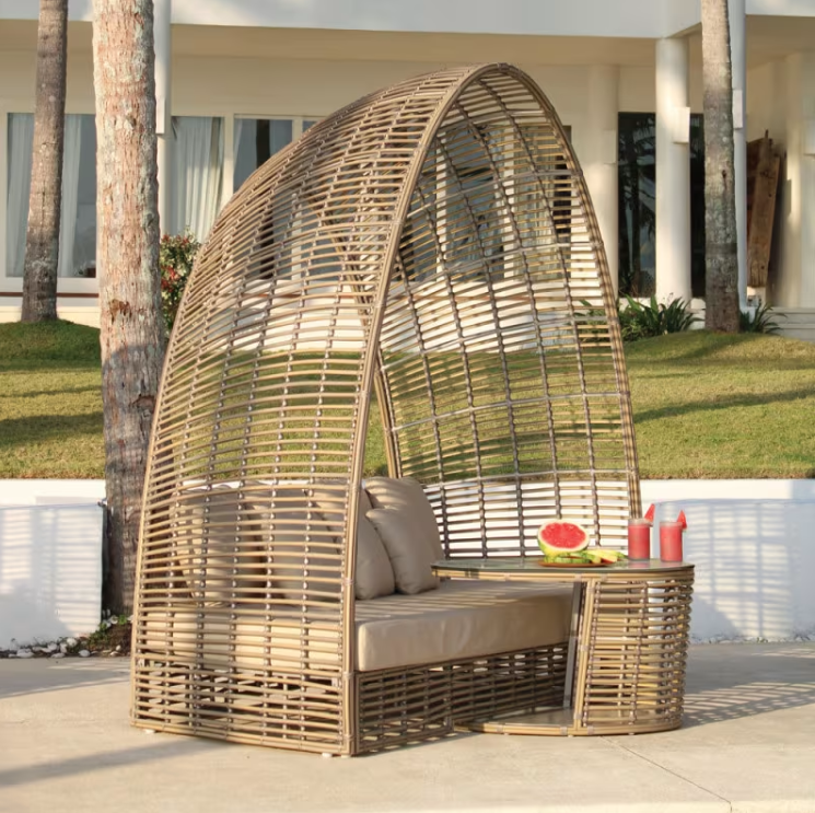 Skyline Design Ruby Woven Outdoor Daybed with 7-Piece Cushion Set
