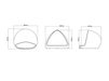 Technical dimension diagram showing three side-view measurements of a dome tent on a plain white background.