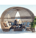 Skyline Design Sparta 136" Wicker Outdoor Lounge Set dome sectional beige cushions seats 10
